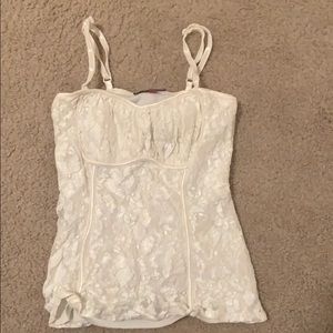 Sexy white lace bustier top